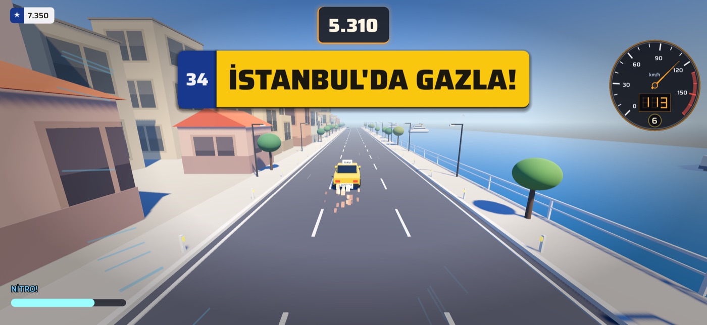 İstanbul yolunda sarı taksiyle gaz
